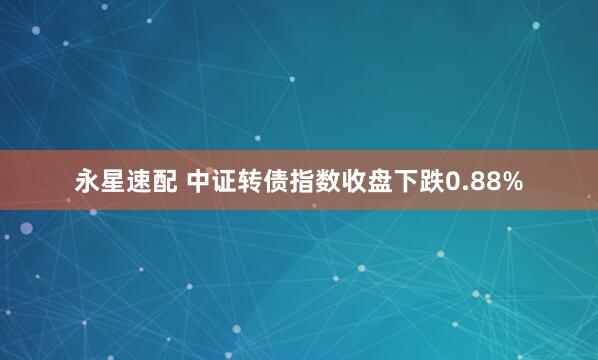 永星速配 中证转债指数收盘下跌0.88%